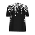 thumbnail image 4 of Pisexur Hauts pour Femmes, Hauts de Sortie pour Femmes & T-Shirt à Manches Courtes Col Rond Imprimé, Haut Ample, Hauts de Printemps pour Femmes Noir, 2TG, 4 of 6