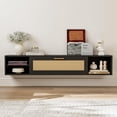 thumbnail image 2 of ARICOEASY Floating TV Stand for 75 Inch TV with Hidden Storage for Living Room and Bedroom, Black, 2 of 7