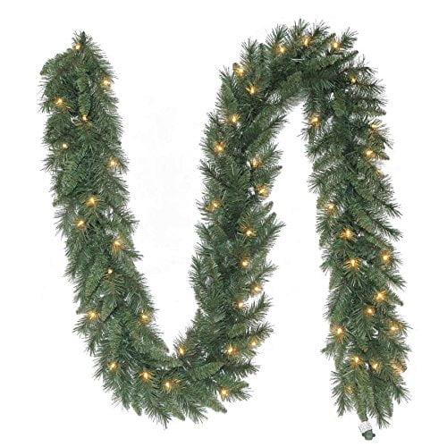 Holiday Living PreLit Pine Garland, 9Foot Artificial Pine Garland