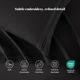 thumbnail image 6 of Sonive Hotel Collection Minimalist Bedding Set Full Size Black, 4 Pcs Lightweight Breathable Embroidered Sheets and Pillowcases All-Season, 6 of 8