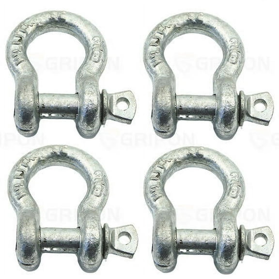 GIRPON (Pack of 4) 3/8-inch Galvanized Forged Steel Anchor Shackle with Screw in Pin
