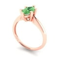 thumbnail image 2 of 1 ctw Solitaire Anniversary Ring for Women | Marquise Cut Simulated Green Diamond | Hyperallergenic Solid 14K Rose Gold, 2 of 5