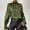 Army Green, variant on SDNall High Neck Top, Womens Striped Long Sleeved High Neck Pullover Top
