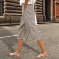 thumbnail image 2 of Gyexs Striped Linen Pants Women Linen Capri Pants Lightweight Spring Summer Pants for Women 2025 Ladies Pinstripe Pants Khaki, 2 of 5
