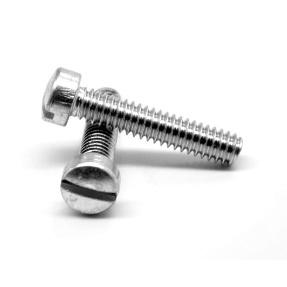 #10-24 x 1/2" (FT) Coarse Thread Machine Screw Slotted Fillister Head Low Carbon Steel Zinc Plated Pk 8000