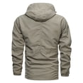 thumbnail image 4 of Siilsaa Mens Lightweight Jacket Slim Fit Lightweight Sportswear Zip Up Jacket Casual Bomber Jacket Khaki,3XL, 4 of 4