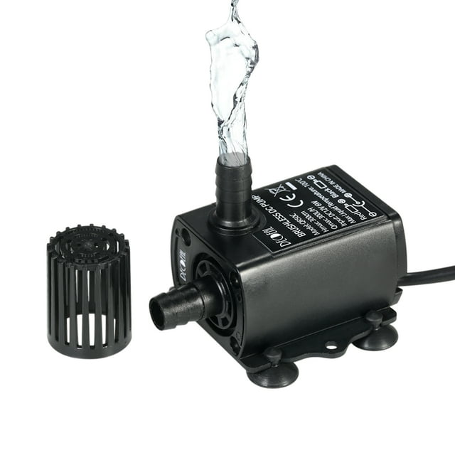 Bomba de agua DC sin escobillas, DC12V 6W / 5.5x2.1mm / 3M / resistencia a la temperatura 100 ℃ Decdeal Negro 6W