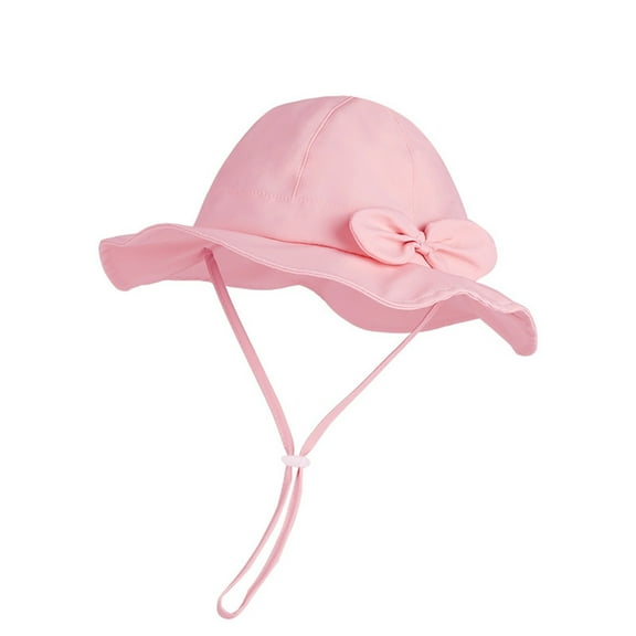 Ticikt UPF 50 Kids Sun Hat Adjustable Wide Brim Fisherman Cap for Toddlers Boys Girls Outdoor Beach Summer Travel,Color:Light Pink