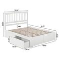 thumbnail image 3 of Leo & Lacey Mission King Wood Platform Bed & Storage Drawers in White, 3 of 3