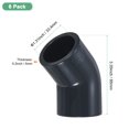 thumbnail image 3 of Conector adaptador de 45 grados Uxcell de 6 piezas, codo de ajuste de tubería de 1" Schedule 80 para línea de agua, gris, 3 of 6