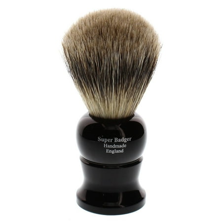- Edwin Jagger Super Badger Shaving Brush, Medium, Imitation Ebony