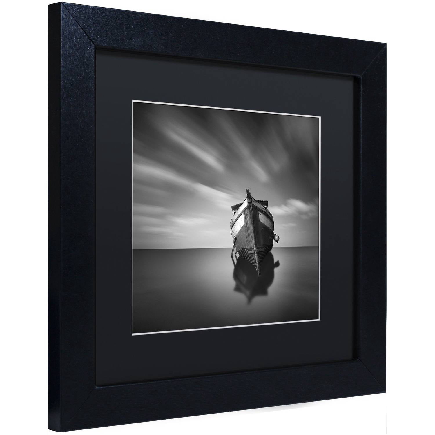 Trademark Fine Art "My Boat IV" Canvas Art by Moises Levy Black Matte, Black Frame