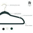 thumbnail image 2 of Simplify 25 Pack Slim Velvet Gold Hook Hangers in Emerald, 2 of 6