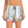 thumbnail image 2 of Goofa Vintage Wood with Floral Printed Women 2 in 1 Running Shorts,Quick Dry Athletic Workout Shorts,High Waisted Athletic Shorts with Liner Pockets-Medium, 2 of 9