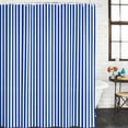 thumbnail image 3 of Navy Blue Stripe Waterproof Fabric Shower Curtain,Modern White Vertical Striped Geometric Waterproof Fabric Shower Curtain for Bathroom Curtains Bathtubs Shower Curtains with 12 Hooks Stall 48x72in, 3 of 8