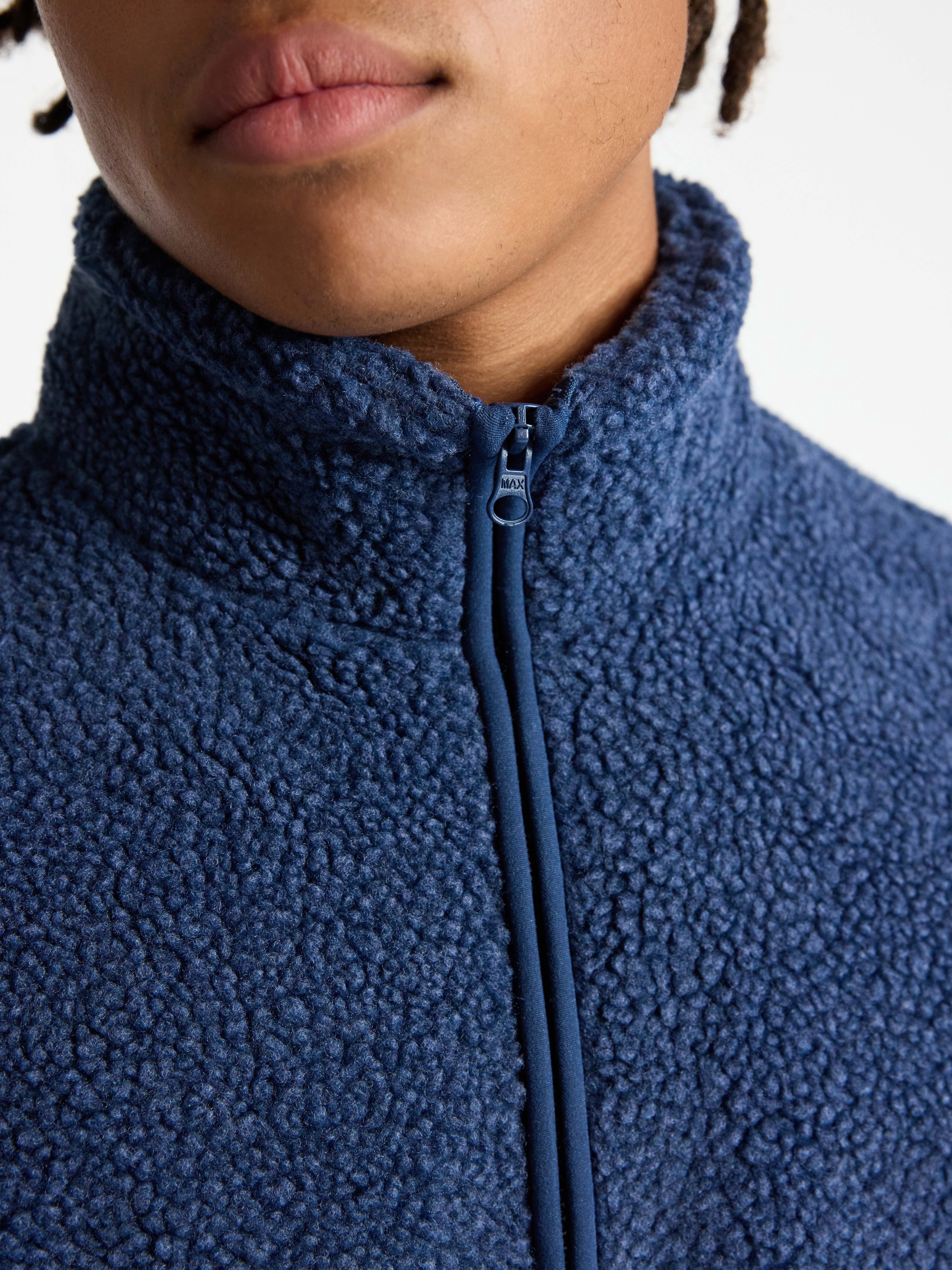 No Boundaries Faux Shearling Quarter Zip Pullover, Men’s XS-4XL