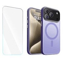 ENTRONIX 2-Piece Bundle for iPhone 17 Pro Max with Magnetic Frosted Matte Case and Screen Protector, Purple