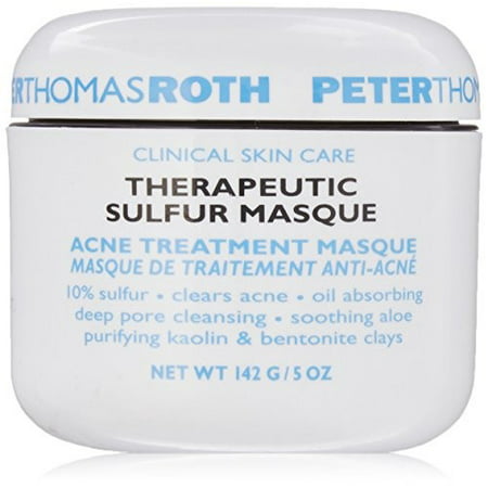 ($52 Value) Peter Thomas Roth Therapeutic Acne Treatment Sulfur Clay Face Mask, 5.0 Oz