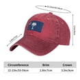 thumbnail image 5 of DouZhe Adjustable Washed Cotton Baseball Cap - South Carolina State Flag Palm Tree Prints Vintage Dad Hat Unisex Sports Caps (Red), 5 of 7