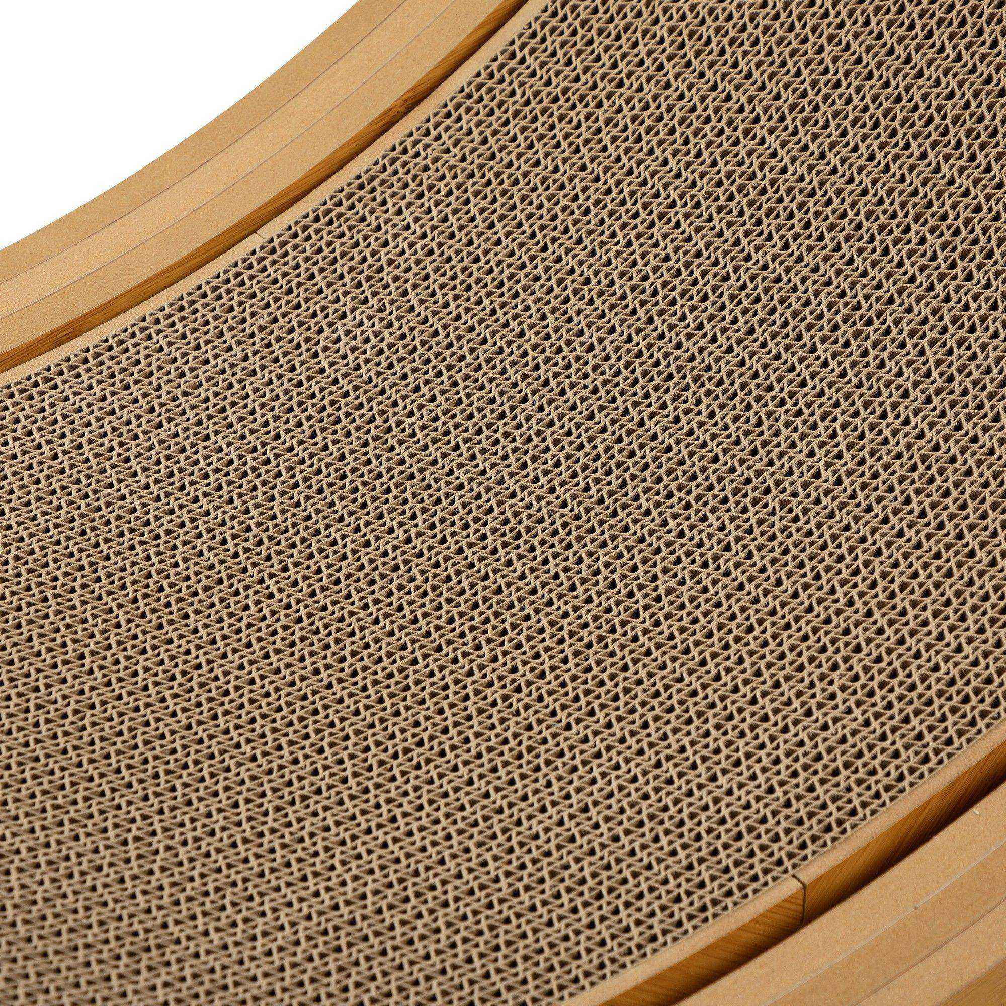 resenkos 38" Cat Exercise Wheel for Indoor Cat, Cat Running Wheel with Sided Corrugated Cardboard Runway, Cat Treadmill Wheel for Fitness Weight, Beige