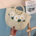 thumbnail image 1 of Sac à Bandoulière Rétro Tissé pour Femmes, Sac à Main Floral, Sac Tissé, Sac de Plage, 1 of 1