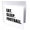 3dRose Eat Sleep Football - gifts for soccer or american football enthusiasts, Greeting Cards, 6 x 6 inches, set of 12