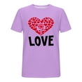 thumbnail image 5 of EchfiProm Graphic Tees for Men Purple Shirts Valentine Love Heart Athletic Graphic Young Mens Tops Short Sleeve M, 5 of 5
