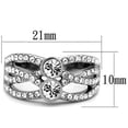 thumbnail image 3 of Silver Womens Ring Anillo Para Mujer Stainless Steel Ring with Top Grade Crystal Vasto, 3 of 4