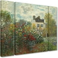thumbnail image 2 of Trademark Fine Art "Artist's Garden In Argenteuil" Canvas Art by Claude Monet Three Panel Set, 2 of 3