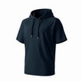 thumbnail image 6 of Short Sleeve Hoodies for Men Comfort Lightweight Athletic Gym Workout Sweatshirt Hooded Fishing Shirt Pullover Hoodie, 3XL, 6 of 7