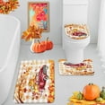 thumbnail image 6 of 4 Pcs Shower Curtain Sets, Autumn Pumpkin Thanksgiving Waterproof Bathroom Sets with Non-Slip Rugs, Toilet Lid Cover and Bath Mat, 12 Hooks, Accessories Modern Home Bathroom Decor 72" X 72", 6 of 6