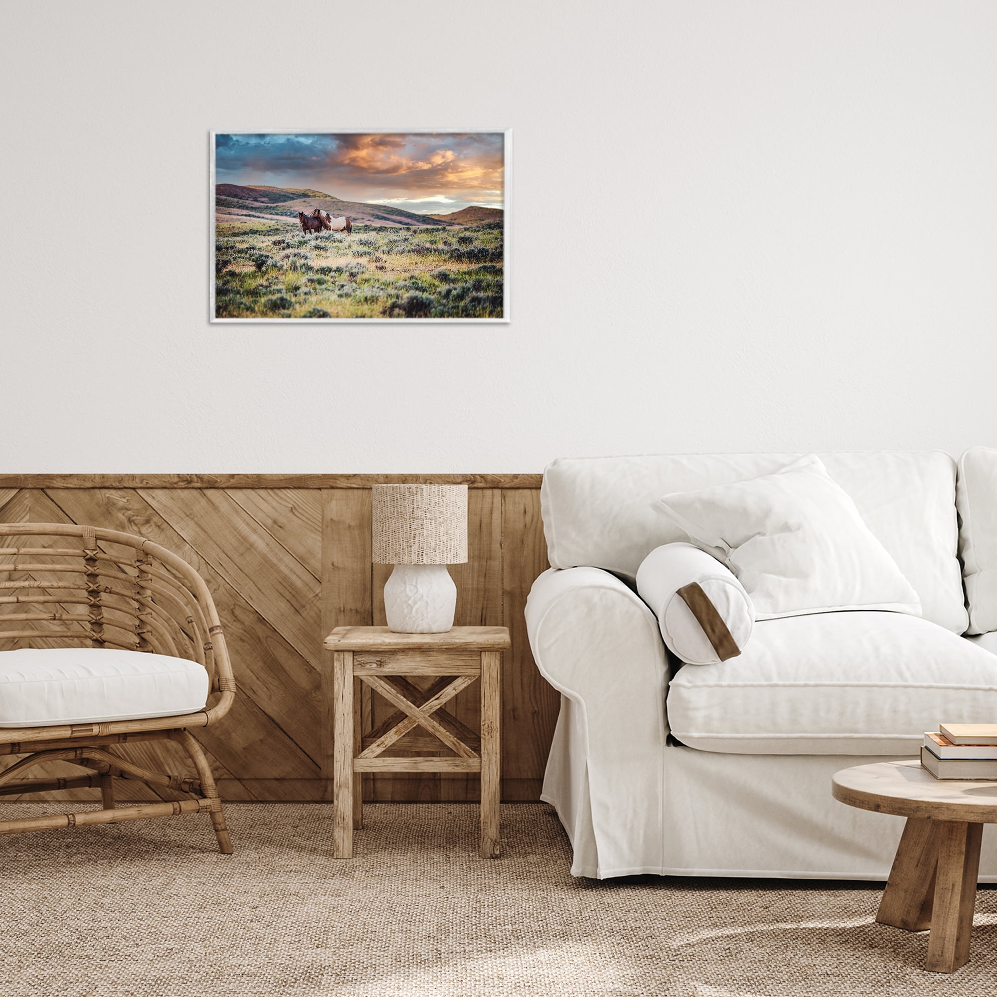 Stupell Industries Stay Close Horses White Framed Giclee Art, design by Tim West