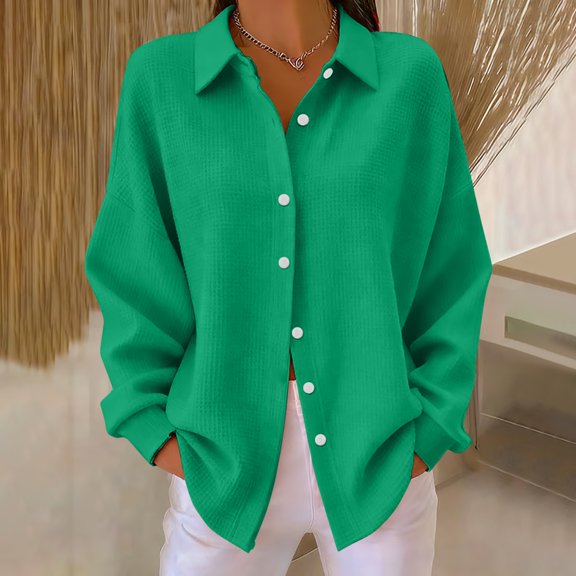 BILIKEYU Women's Warm Button Pocket Long Sleeve Soft Solid Color Shirt, Women Fall Clothes, Long Sleeve Shirts for Women, Button Down Shirts for Women