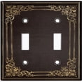 thumbnail image 2 of Metal Light Switch Plate Outlet Cover (French Victorian Frame - Double Toggle), 2 of 2