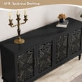 thumbnail image 4 of CBJCBJ 63" Mid Century Retro Sideboard Buffet Cabinet 4 Door, Accent Cabinet for Dining Room, Black, 4 of 9
