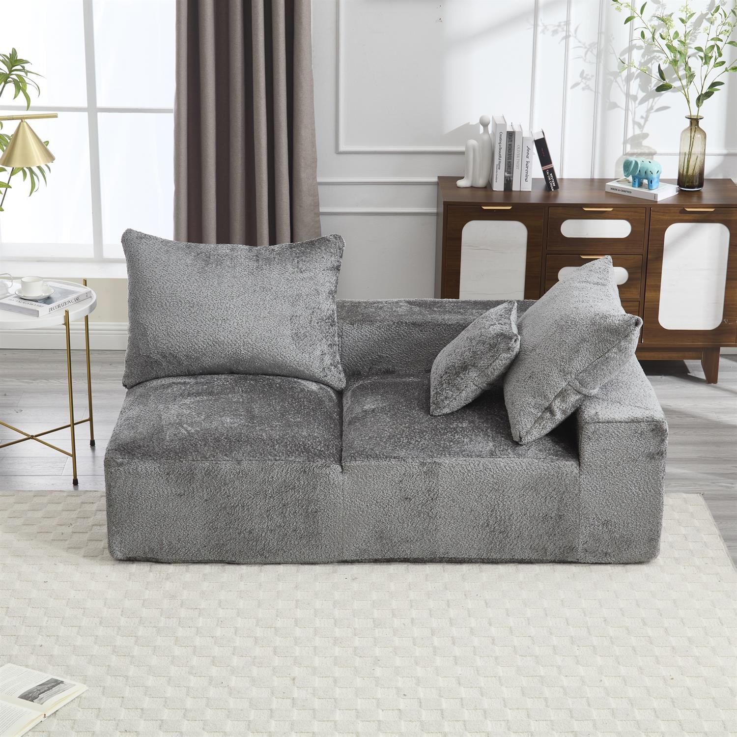 Demi Bonn 67" Premium Fabric Sofa, Cozy 2-Person Couch for Living Room and Office, Comfort Style Lazy Leisure Seat, Gray