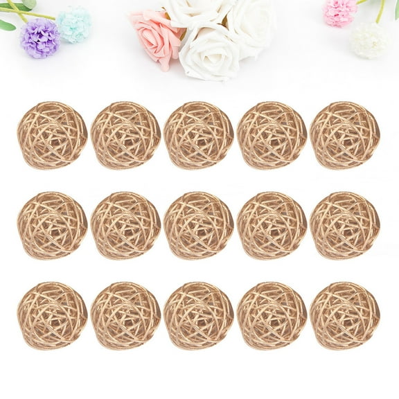 WHAMVOX 15 Pcs DIY Hanging Tree Ornaments Ball Decorations Grapevine Rattan
