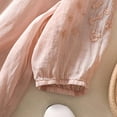 thumbnail image 6 of Pxiakgy shirts for women Women's Cotton Linen Button Short Sleeve Shirts Summer Loose Crew Neck Casual Boho Top Vintage Embroidered Blouse Tops Pink + XXL, 6 of 9
