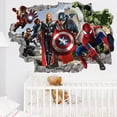 thumbnail image 2 of 3D Avengers Breaking Through Wall Sticker 3D Hulk Captain America Children Boys Wall Decals Peel and Stickers for Walls Bedroom Living Room Home Decor(15.7X23.7) Inch, 2 of 5