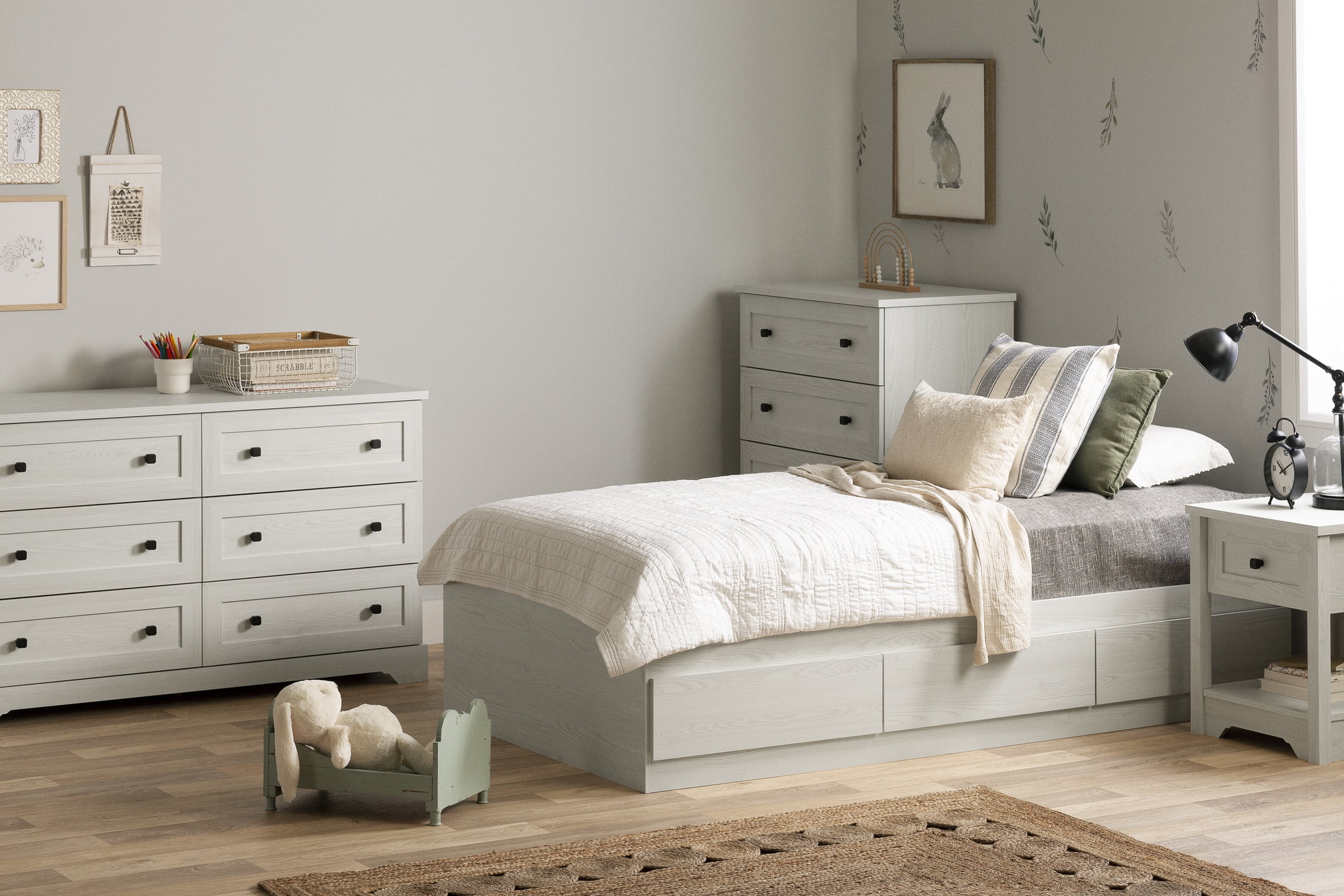 Table de chevet pour Enfants, fini Pin blanc, collection Hazen de Meubles South Shore