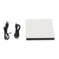 thumbnail image 2 of External CD DVD Burner, Lightweight Stable Reading and Writing Universal USB 2.0 Portable Optical Disc Driver  for PC White, 2 of 7