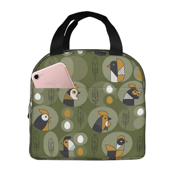 Chicken Lunch Bag Reusable Zipper Closure Leakproof Insulated Lunch Box Cooler Tote Bag Food Container Snack Bag
