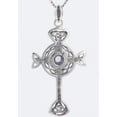 thumbnail image 4 of Jewelry Trends Sterling Silver Celtic Circle Life Cross Pendant Amethyst, 4 of 8