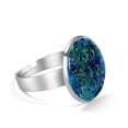 thumbnail image 2 of PhooArto Abstract Blue Peacock Background Stainless Steel Rings for Women, Open Adjustable Ring Promise Ring Jewelry Gifts, 2 of 5