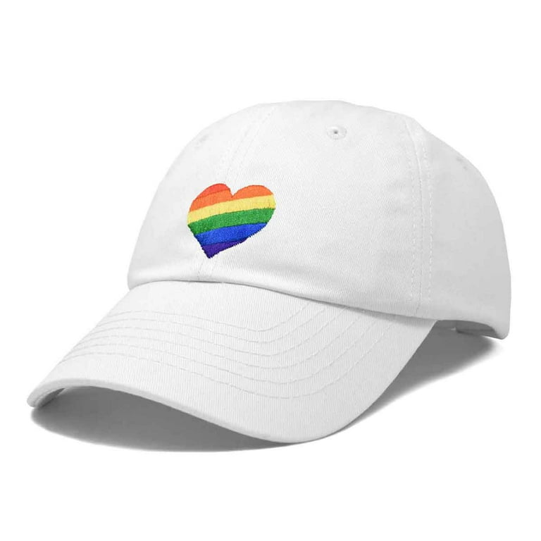 DALIX Rainbow Heart Hat Embroidered Mens Womens Baseball Cap in