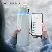 WaterH BOOST Smart Water Bottle Reminder to Drink Water Tracker-Double Wall Vacuum Insulated Stainless Steel, Wide Mouth 32 oz, for Gift-White