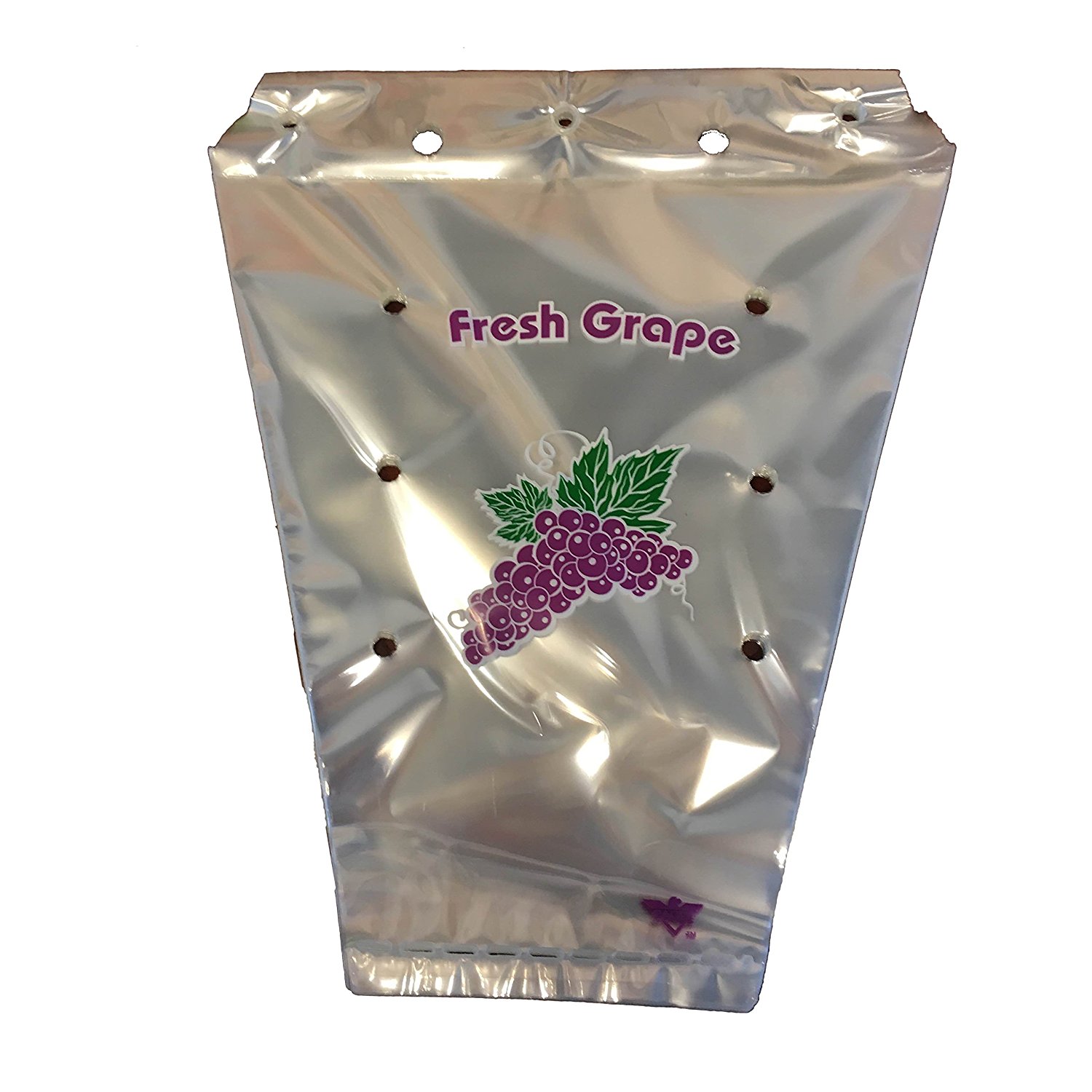 Elkay TWC, 12" x 13.5" Vented Plastic Grape Bags, Polyethylene Vshaped