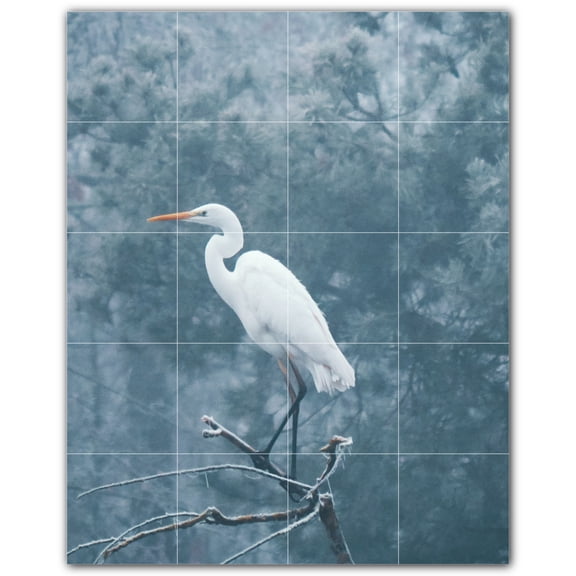 Picture-Tiles.com: Bird Ceramic Tile Wall Mural WAL500217-45M. 24"W x 30"H using (20) 6" x 6" Ceramic Tiles-Satin Finish