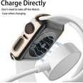 thumbnail image 2 of 2 Pack Cases Compatible with Apple Watch Case 38mm Series 3/2/1 Built in Tempered Glass Screen Protector Ultra-Thin Bumper Full Coverage iWatch Protective Cover for Women Men (Pink/White-2), 2 of 5