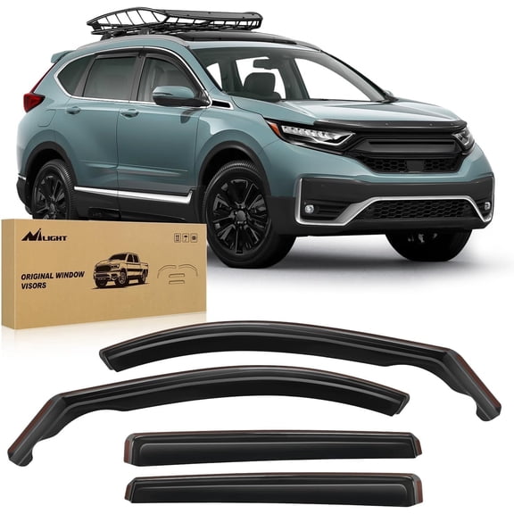 Nilight Durable in Channel Rain Guards for Honda CRV 2017 2018 2019 2020 2021 2022 Window Deflectors, Vent Window Visors-4pcs